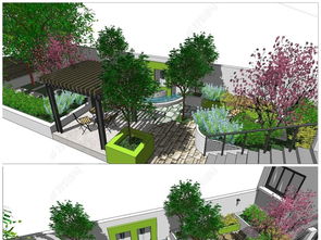 屋顶花园庭院设计 SU草图大师模型下载指南